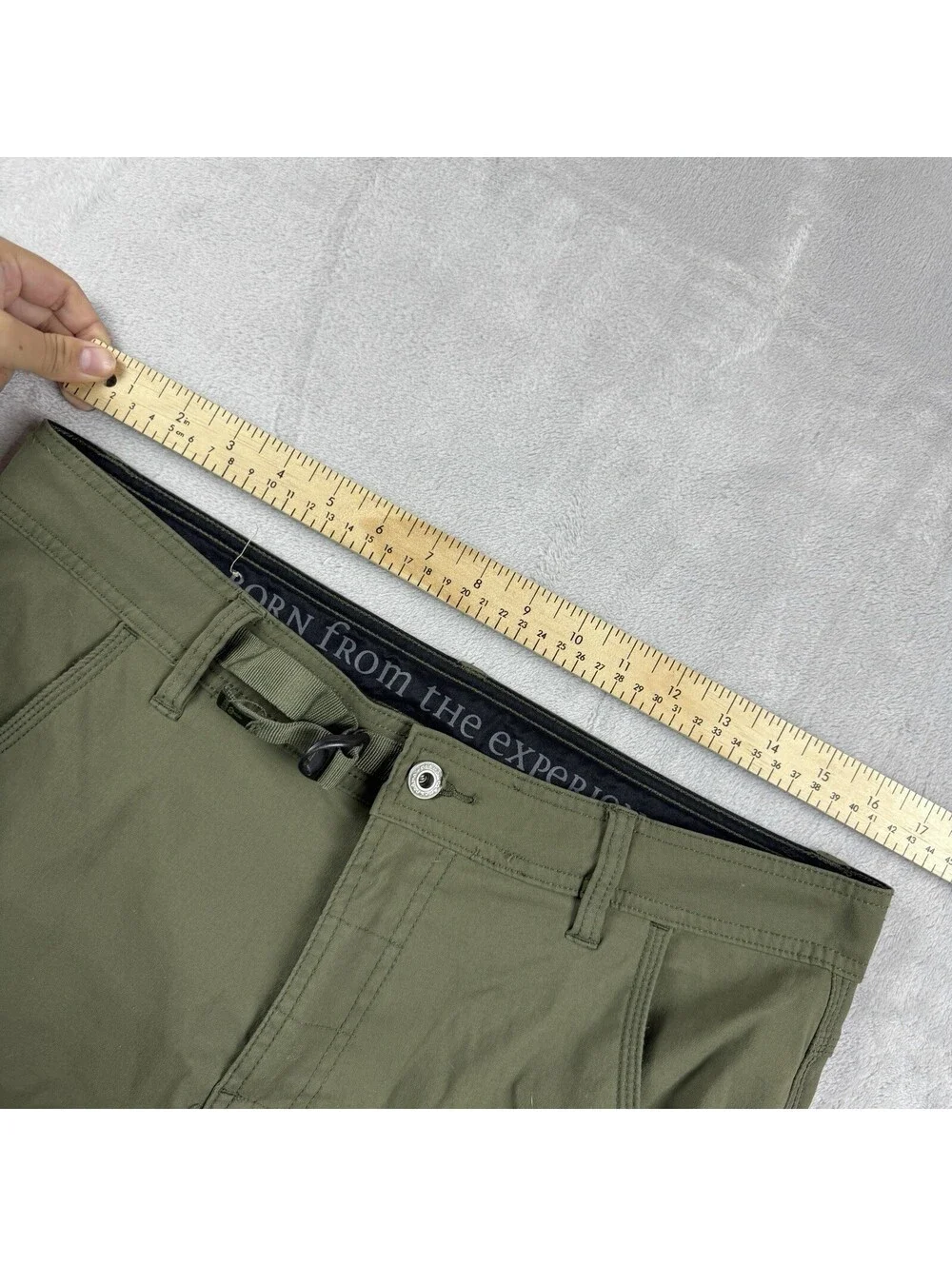 prAna Men’s Olive Rollup Cargo Hiking Pants Medium 30L Belt Hiking Gorpcore Tech